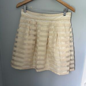 Ann Taylor Cream Pleated Mini Skirt‎ for Cocktail